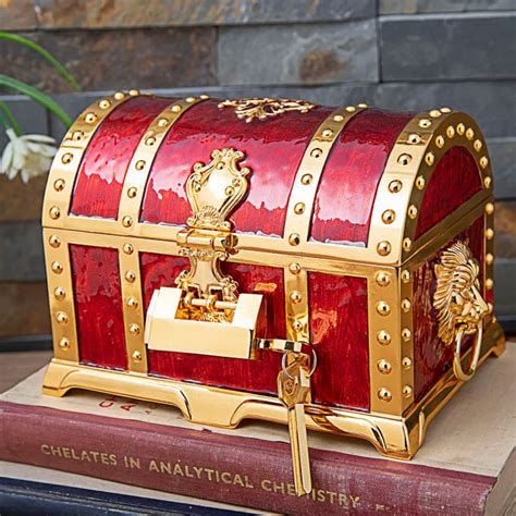 metal treasure box|treasure chest storage box large.